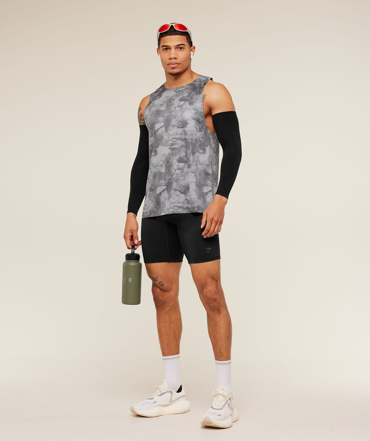 Gymshark Running Elite Tank 'Smokey Grey Black'