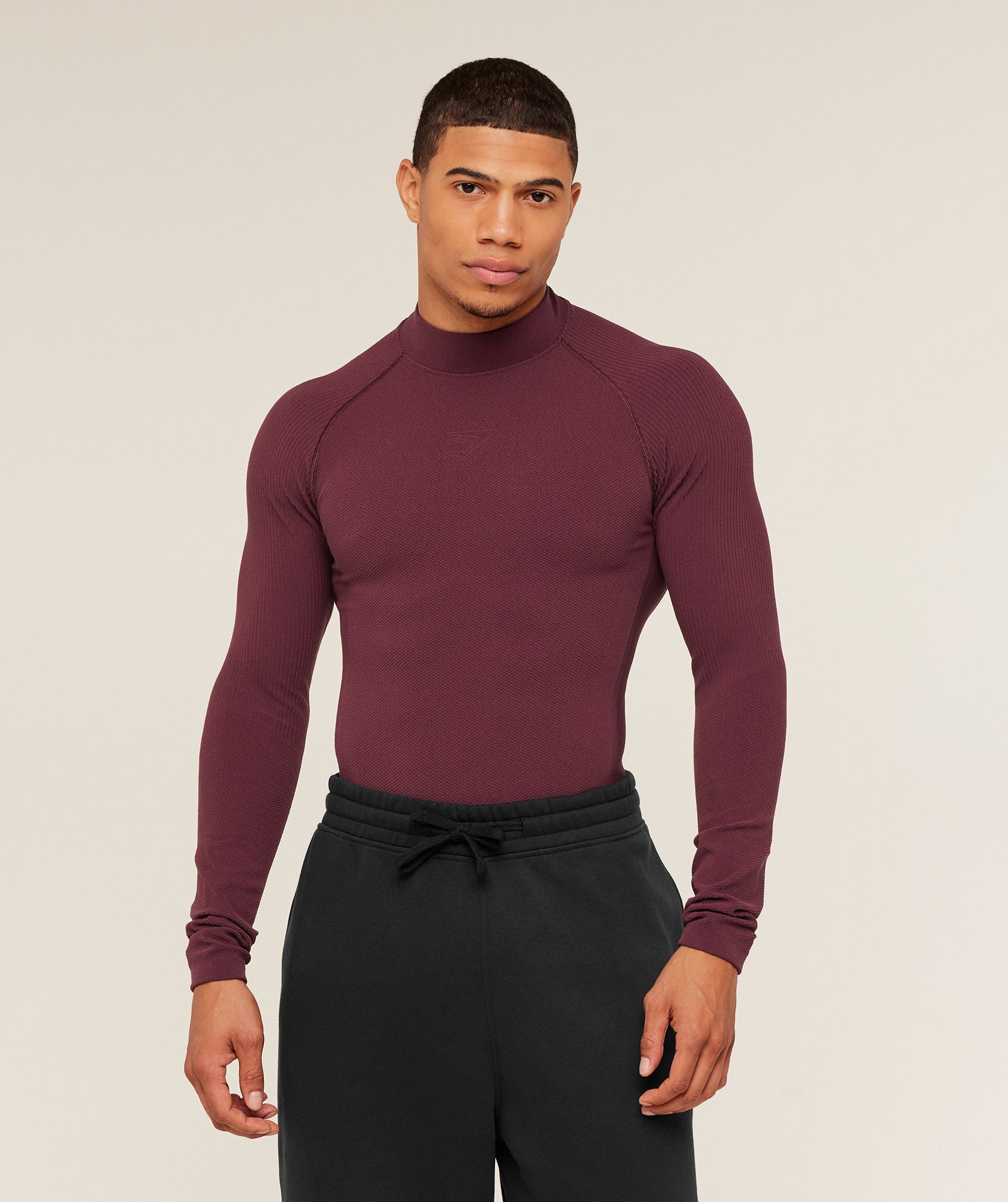Gymshark Physique Long Sleeve T-Shirt 'GS Impact Burgundy GS Cherry Purple'