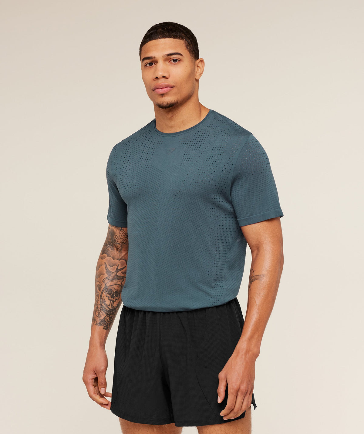 Gymshark Seamless Running T-Shirt 'GS Stealth Blue'