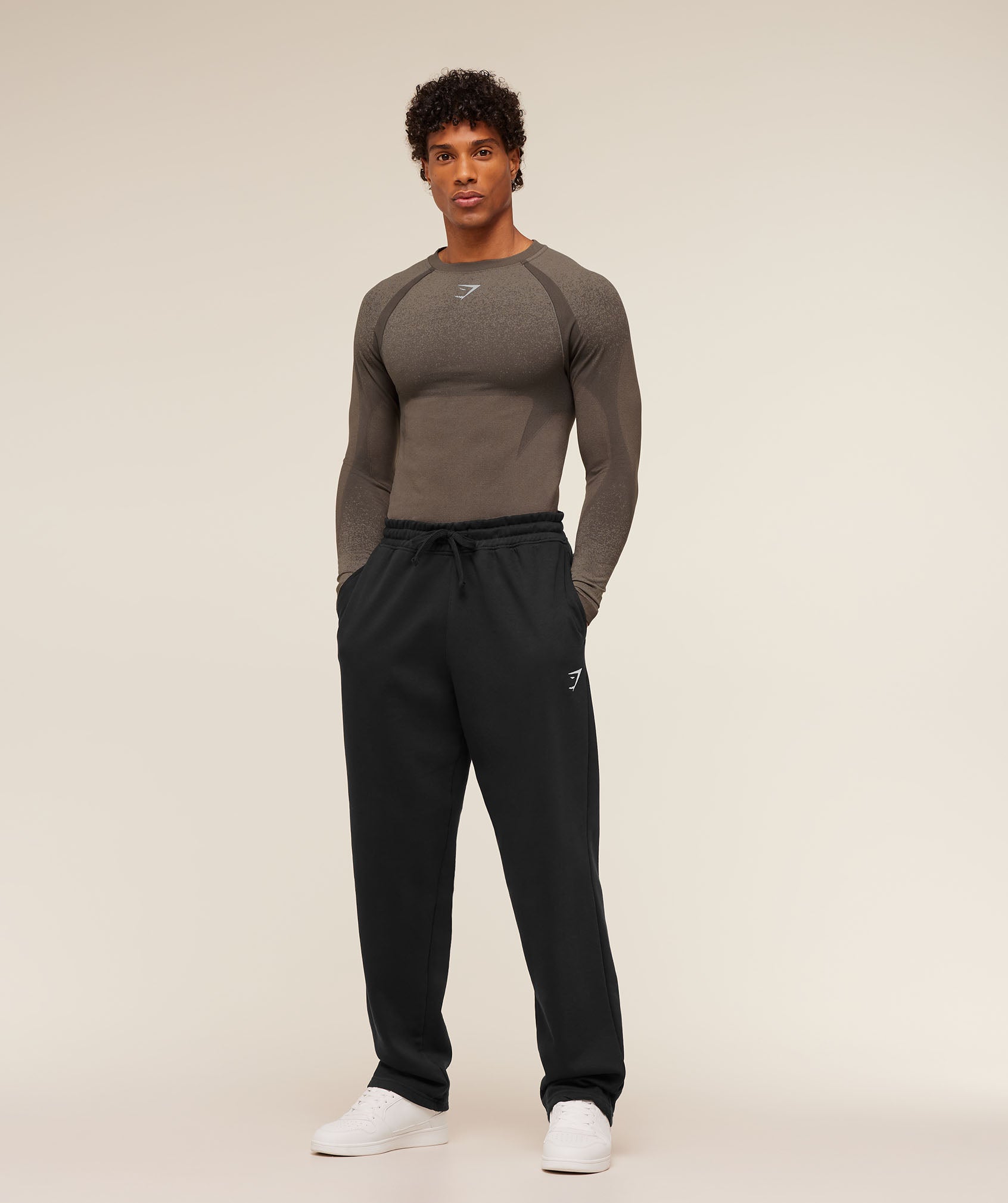 Gymshark Shadow Seamless Long Sleeve T-Shirt 'Camo Brown'