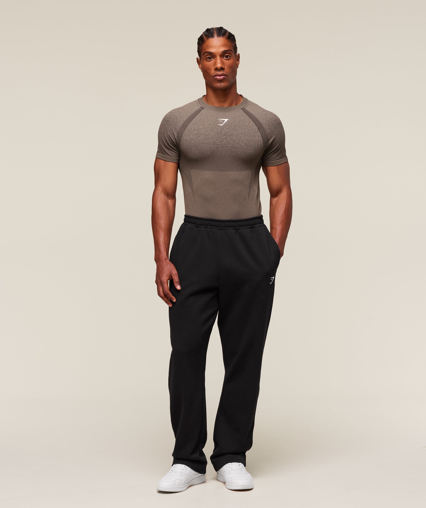 Gymshark Shadow Seamless T Shirt 'Camo Brown'