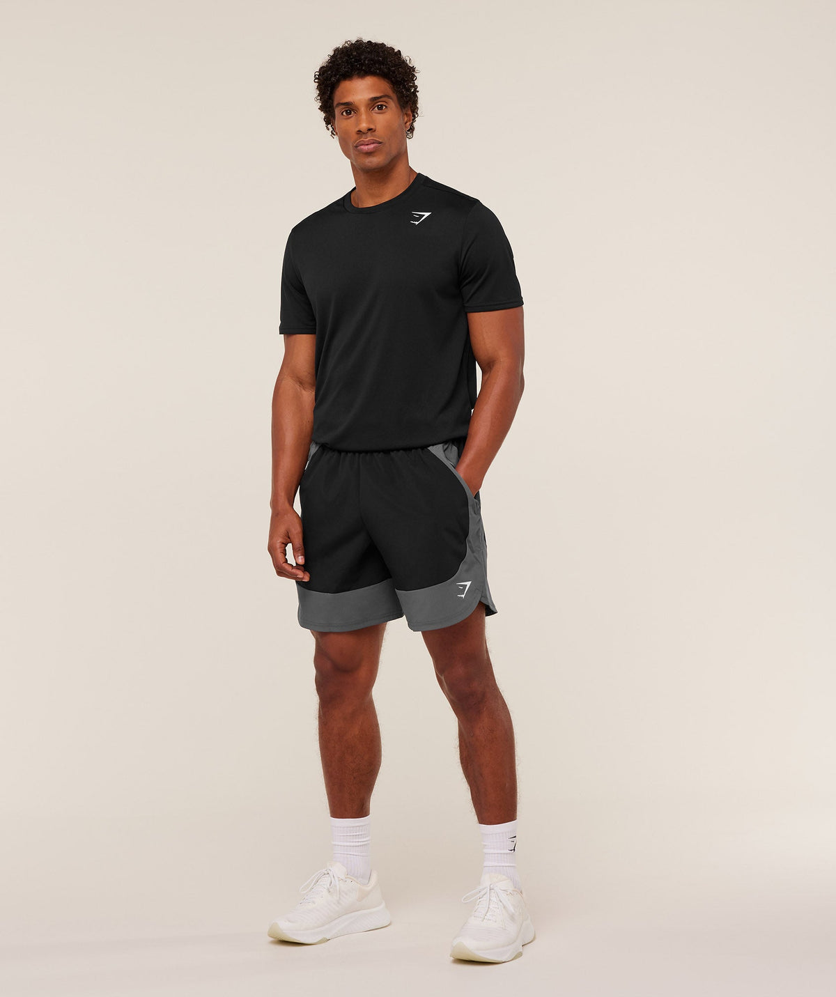 Gymshark Sport 25 Block 7" Shorts 'Black Dark Grey'