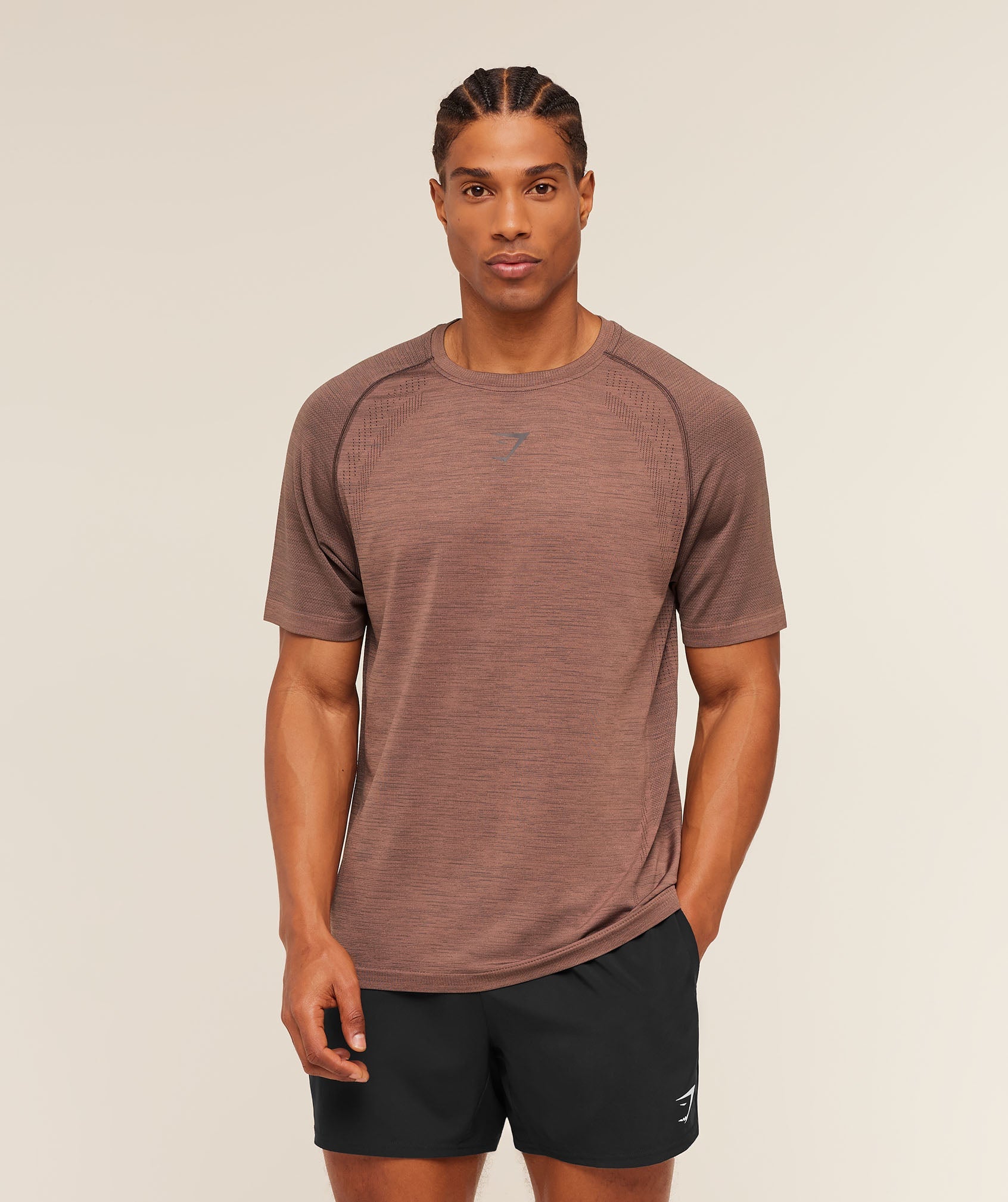 Gymshark Vital Seamless T-Shirt 'Taupe Brown Cool Brown'