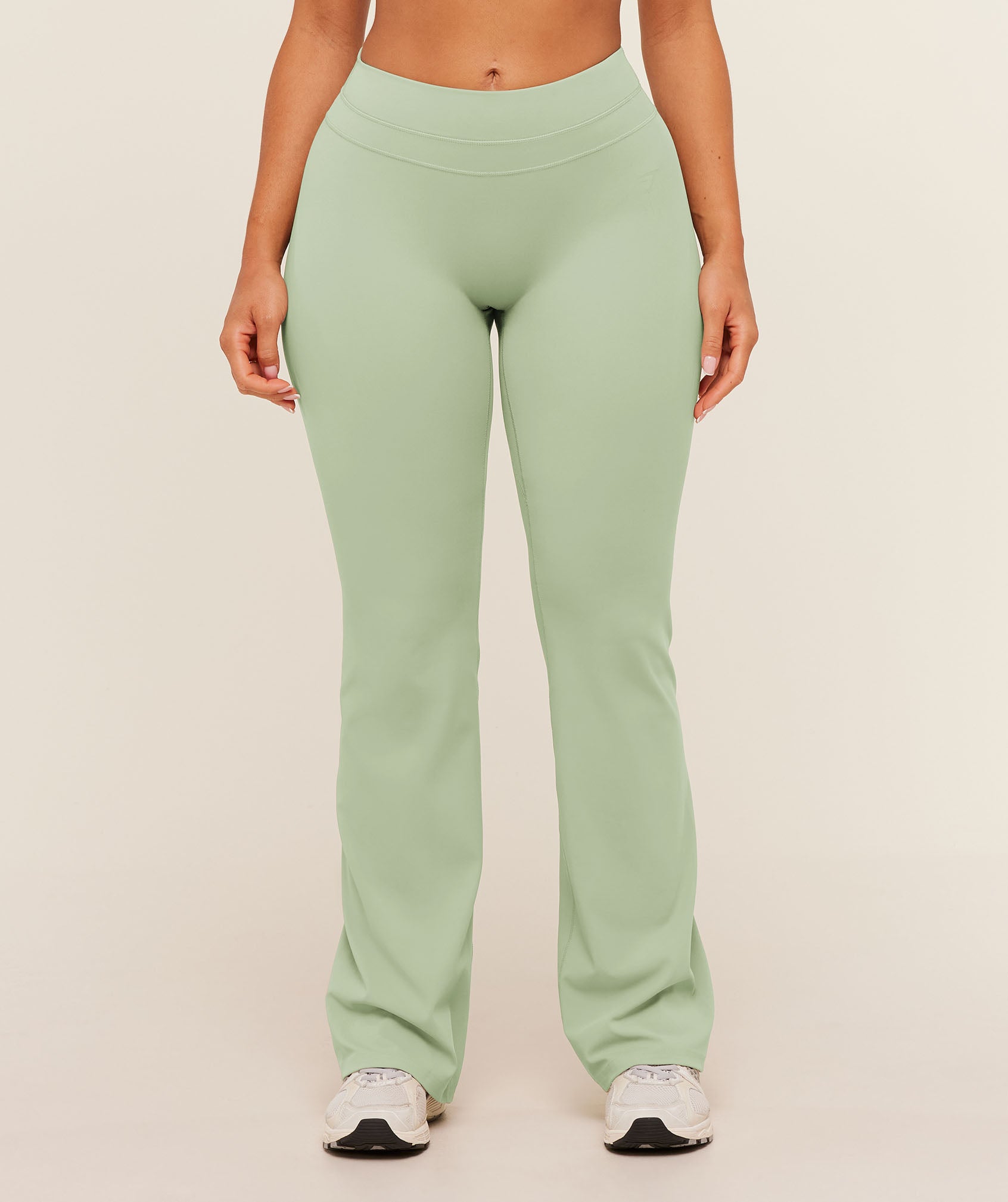 Gymshark Whitney Mid-High Rise Flared Leggings 'Haze Green'