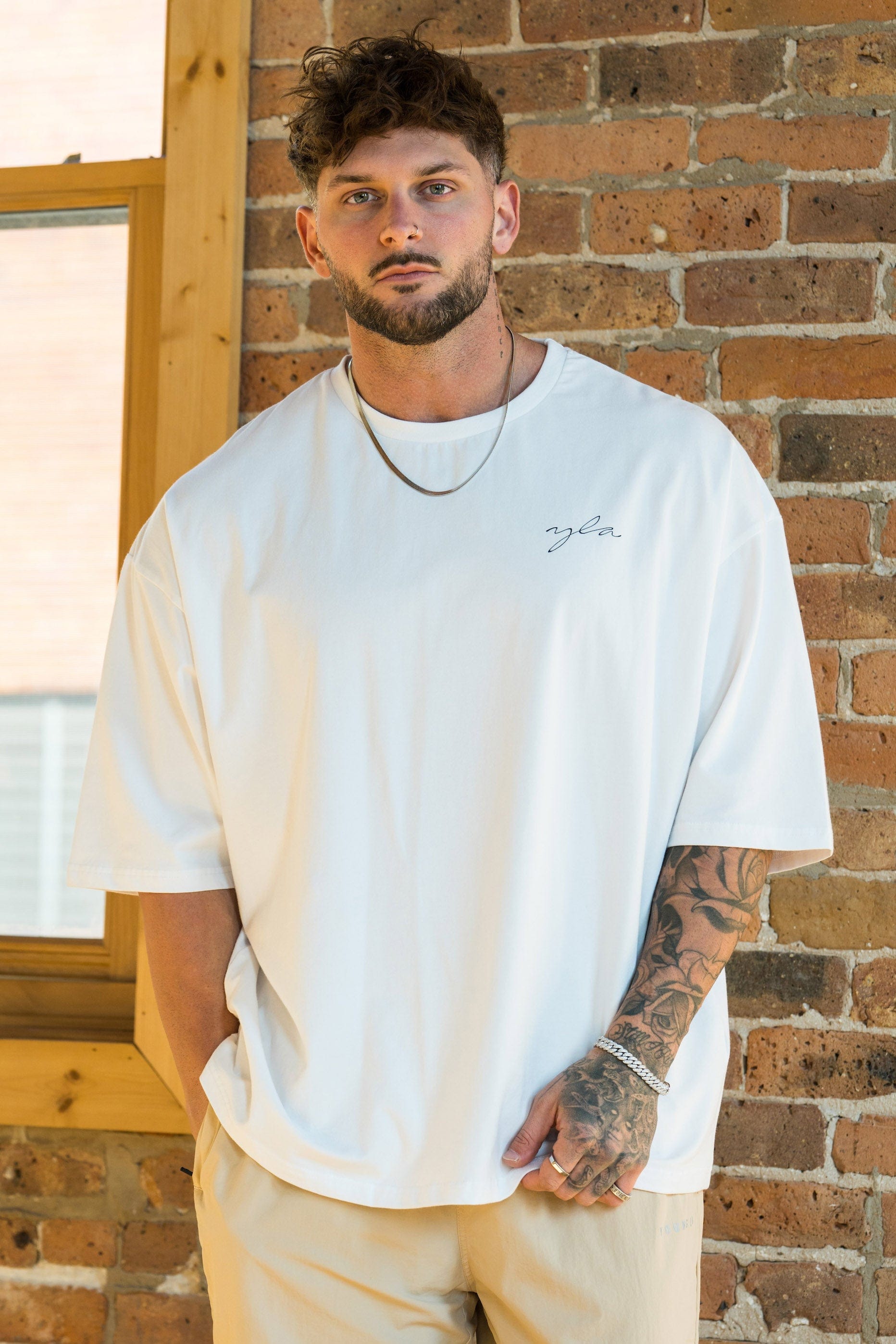 YoungLA 464 Skyline Super Sized Tees 'White Wash'