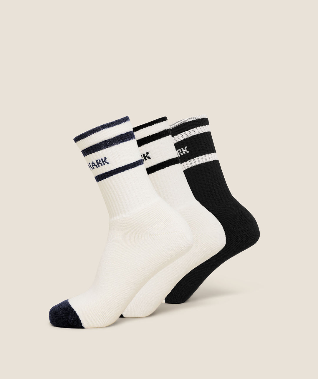 Gymshark Essentials Crew Sock 3pk 'Soft White Black Heavy Blue'