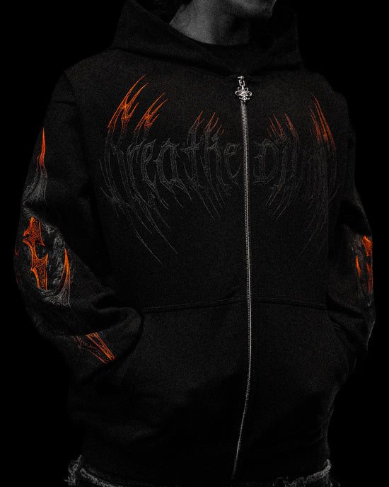 Breathe Divinity Berserker Oversized Zip-up Hoodie [SCORCH]
