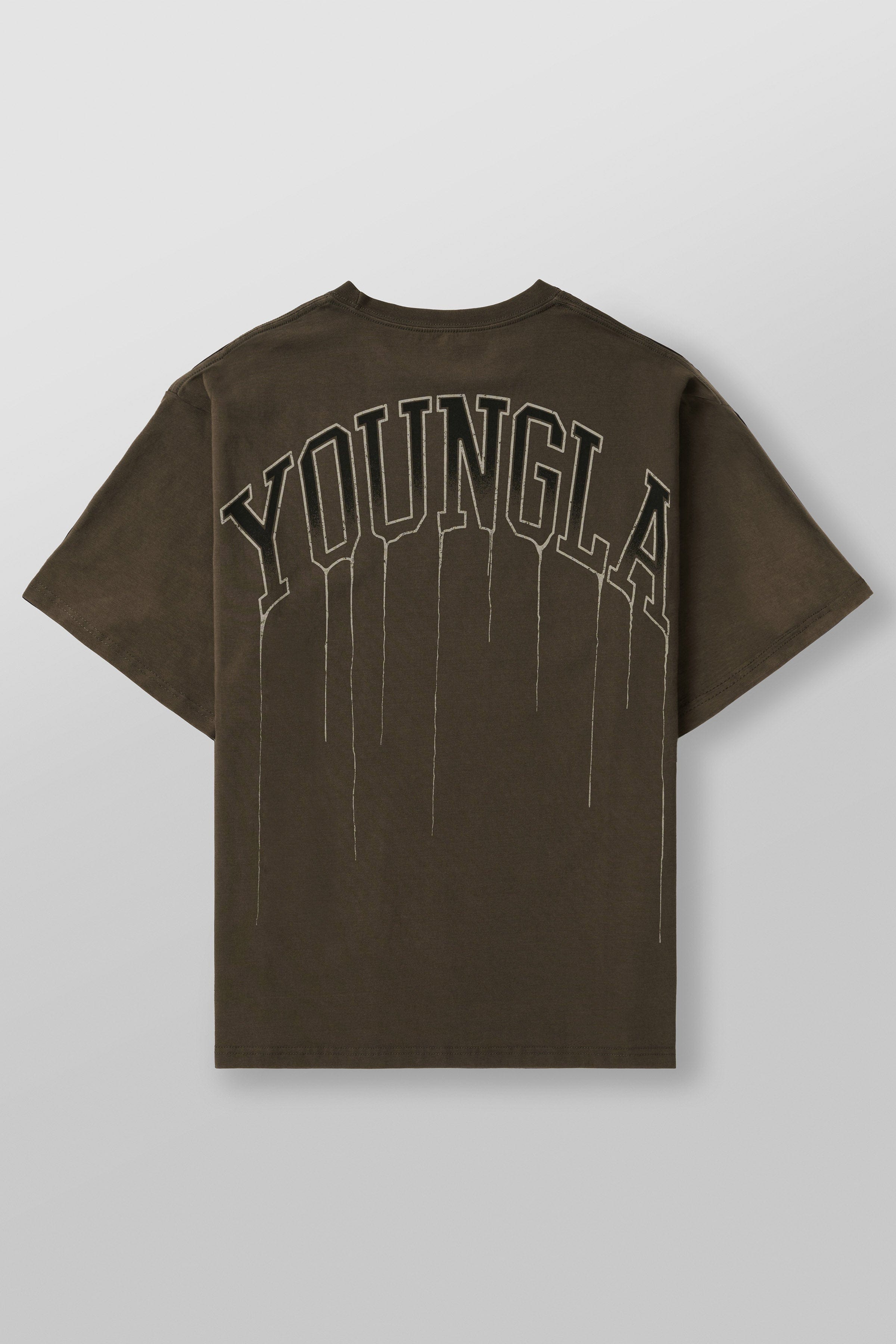 Young La W428 - Drip Oversized Tee 'Brown Wash'